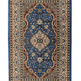Soraya - Hand Knotted Wool Rug in Turkish Blue/ Ivory