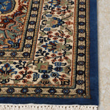 Soraya - Hand Knotted Wool Rug in Turkish Blue/ Ivory