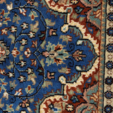 Soraya - Hand Knotted Wool Rug in Turkish Blue/ Ivory