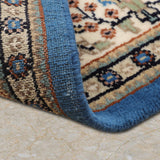 Soraya - Hand Knotted Wool Rug in Turkish Blue/ Ivory