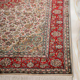 Narges - Hand Knotted Wool Rug in Cream/Red