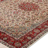 Narges - Hand Knotted Wool Rug in Cream/Red