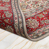 Narges - Hand Knotted Wool Rug in Cream/Red