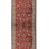 Ruhani - Hand Knotted Silk Rug in Crimson Red/ Cream