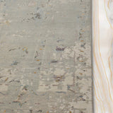 Selene - Hand Knotted Wool Rug In Light Grey/Dark Grey