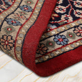 Zara - Hand Knotted Wool Rug In Crimson Red/Navy Blue