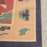 Lina - Hand Woven Cotton Rug In Peach/Purple
