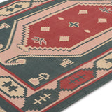 Selma - Hand Woven Cotton Rug in  Green/Maroon