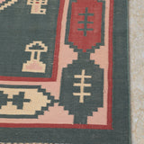 Selma - Hand Woven Cotton Rug in  Green/Maroon
