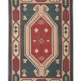 Selma - Hand Woven Cotton Rug in  Green/Maroon