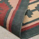 Selma - Hand Woven Cotton Rug in  Green/Maroon