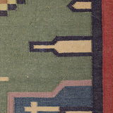 Nia - Hand Woven Cotton Rug In Green/Beige