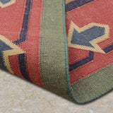 Nia - Hand Woven Cotton Rug In Green/Beige