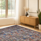 Karun - Hand Knotted Wool Rug in Cobalt Blue/Ivory